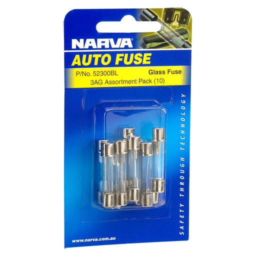 Narva 52300BL Glass Fuse Assortment (10 Pack)