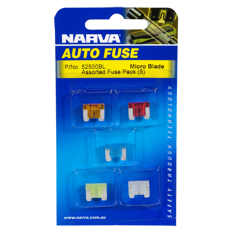 Narva 52500BL Micro Blade Fuse Assortment (5 Pack)