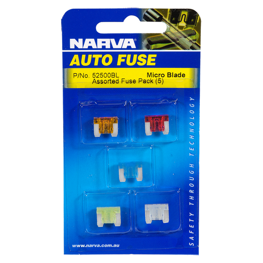 Narva 52500BL Micro Blade Fuse Assortment (5 Pack)