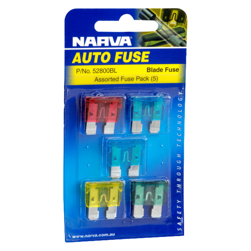 Narva 52800BL Standard ATS Blade Fuse Assortment (5 Pack)