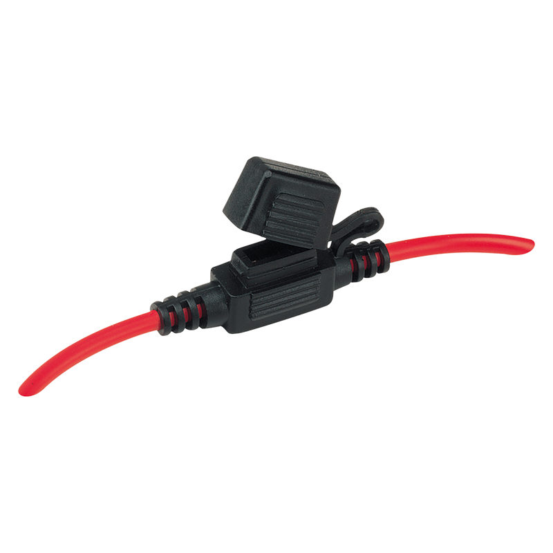 Narva 54412BL Low-Profile In-Line Mini Blade Fuse Holder With Weatherproof Cap (1 Pack)