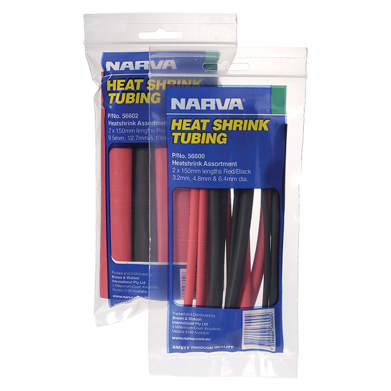 Narva 56600 Heatshrink Tubing Assortment 3.2mm-6.4mm Diameter (12 Pack)
