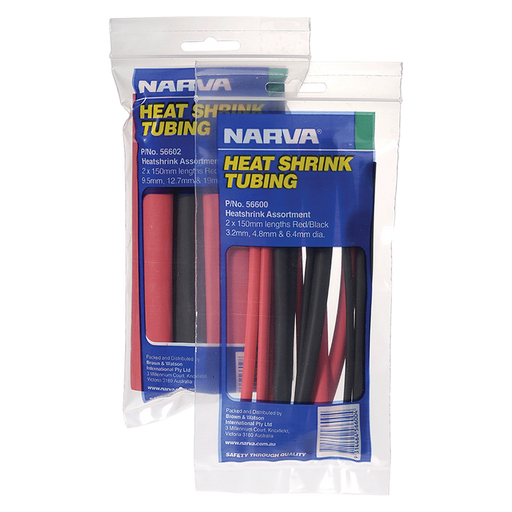 Narva 56600 Heatshrink Tubing Assortment 3.2mm-6.4mm Diameter (12 Pack)