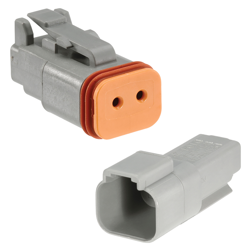 Narva 57422BL 2-Way Male/Female Deutsch® Connector With Wedges and Size 16 Terminals Kit (Female/Male Pair)