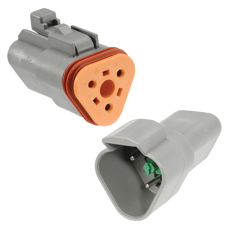 Narva 57423BL 3-Way Male/Female Deutsch® Connector With Wedges and Size 16 Terminals Kit (Female/Male Pair)