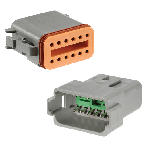 Narva 57430BL 12-Way Male/Female Deutsch® Connector With Wedges and Size 16 Terminals Kit (Female/Male Pair)