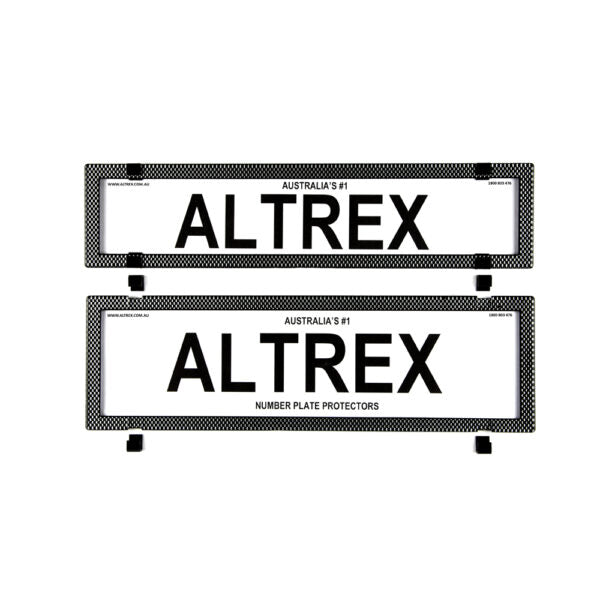 Altrex Silver Carbon Fibre Border without lines Number Plate Frames - 6SESP