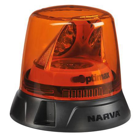Narva 12/24V 10-33V Optimax LED Rotating Beacon Flange (Amber) - Flange Base - 85660A