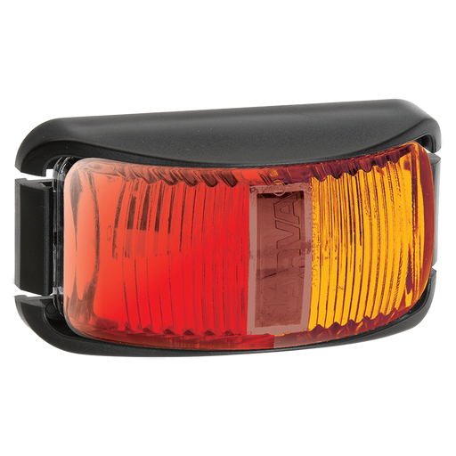 Narva 91602BL 9–33V Model 16 LED Side Marker Lamp (Red/Amber) With Black Deflector Base and 0.5m Cable (1 Pack)