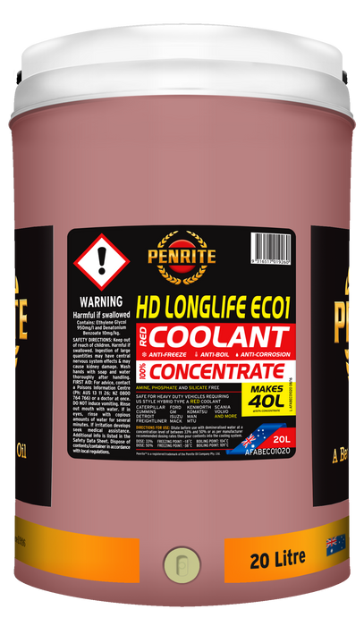 Penrite HD Longlife EC01 Heavy Duty Coolant Concentrate 20L