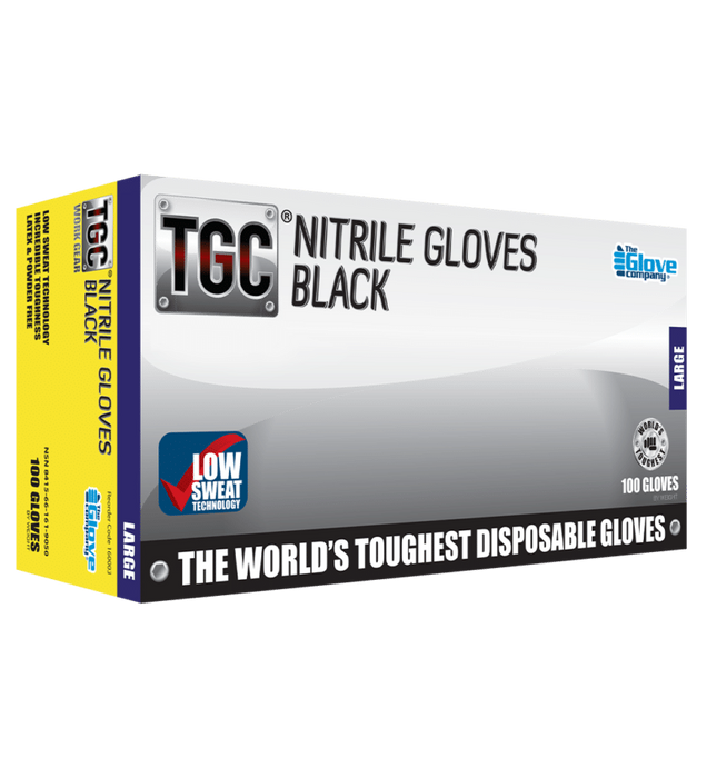 TGC® Black Nitrile Disposable Gloves - 100 pack