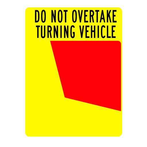 RDP left-hand aluminium turning vehicle sign