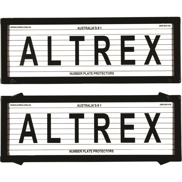Altrex Black Border with Lines Number Plate Frames - 6 Figures