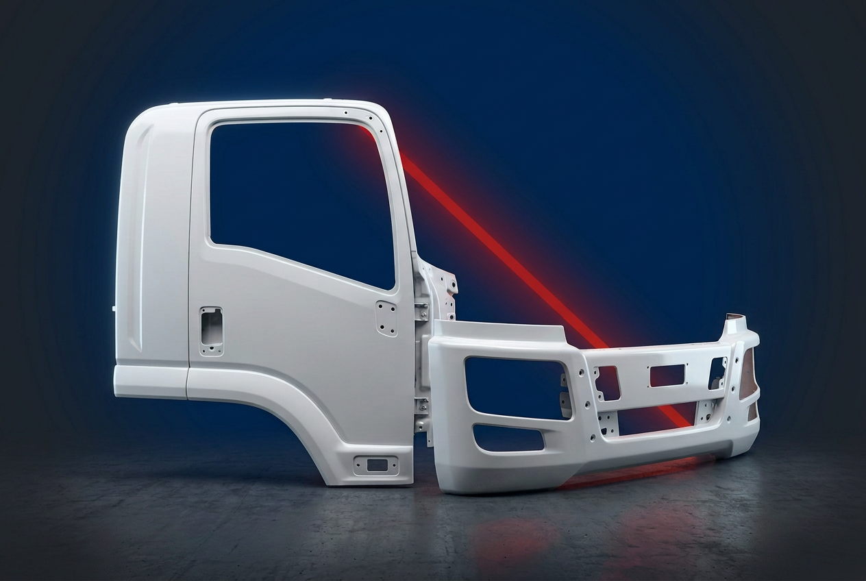 Navy and red cab and body parts category design