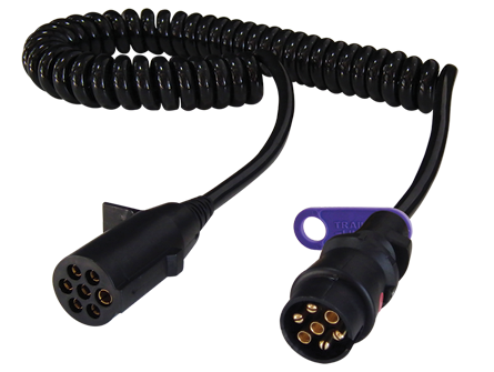Short Tail Poly-U Electrical Suzi - 7 Core with Moulded Plugs - 1x SAE/HeavyDuty + 1x DIN (3.6M)