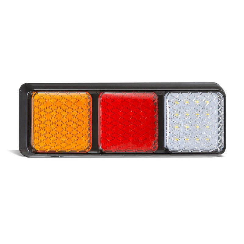 LED Technologies Stop/Tail/Indicator/Reverse LED Light 12/24v Amber/Red/Clear Lens 20cm Cable Blister Pack - 282ARWM