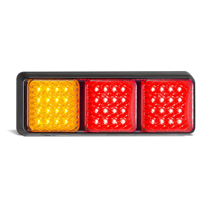 LED Technologies Stop/Tail/Indicator LED Light 12/24v Amber/Red/Red Lens 20cm Cable Blister Pack - 282ARRM