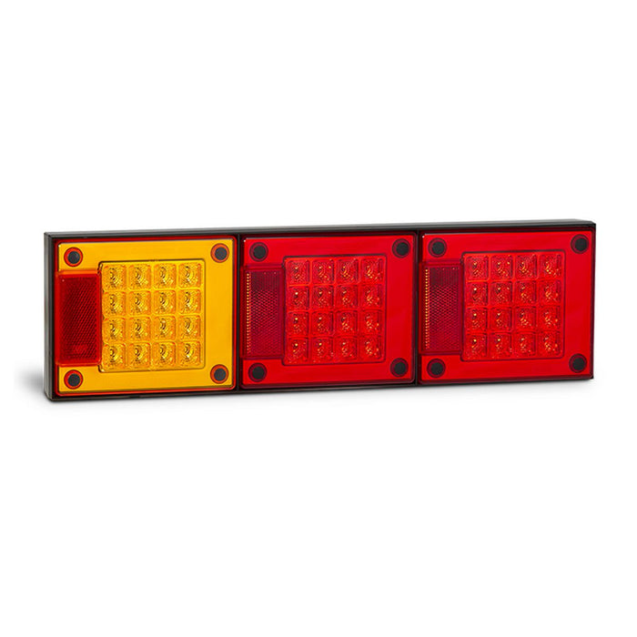 LED Technologies Stop/Tail/Indicator Reflectors LED Light Amber/Red/Red Lens 12/24v 1.2m Cable Blister Pack - 460ARRM