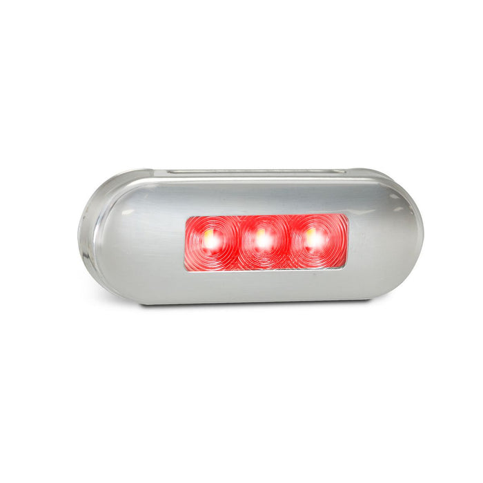 LED Autolamps Rear End Outline Marker Red LED 12/24v Clear Lens Chrome Housing 15cm Cable Blister Pack - 86RM