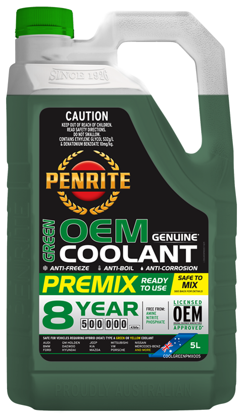 Penrite Green OEM Coolant Premix 5 Litres