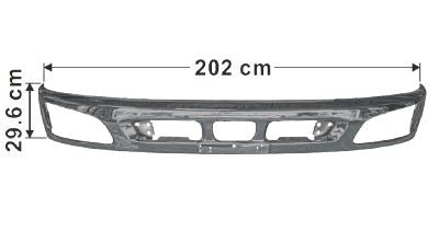 Hino Bumper Bar Upper Chrome - 500 Series FC FD FE 2010 to 2018