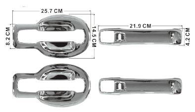 Hino Chrome Door Handle Cover Set - Pro 500 700 Series 2003 On