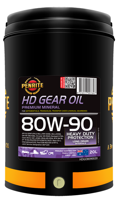 Penrite Heavy Duty Gear Oil 80w90 (Mineral) 20 Litres