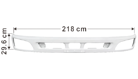 Hino Bumper Bar Upper White - 500 Series FG FL FM FT GH GT 2010 to 2017