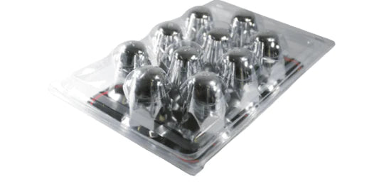 Watts Wheels 33mm Stainless Steel Acorn Nutcover Blister Pack of 10