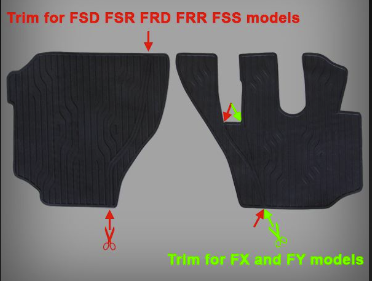 Isuzu Rubber Floors Mats - F FX FY Series 2008 On