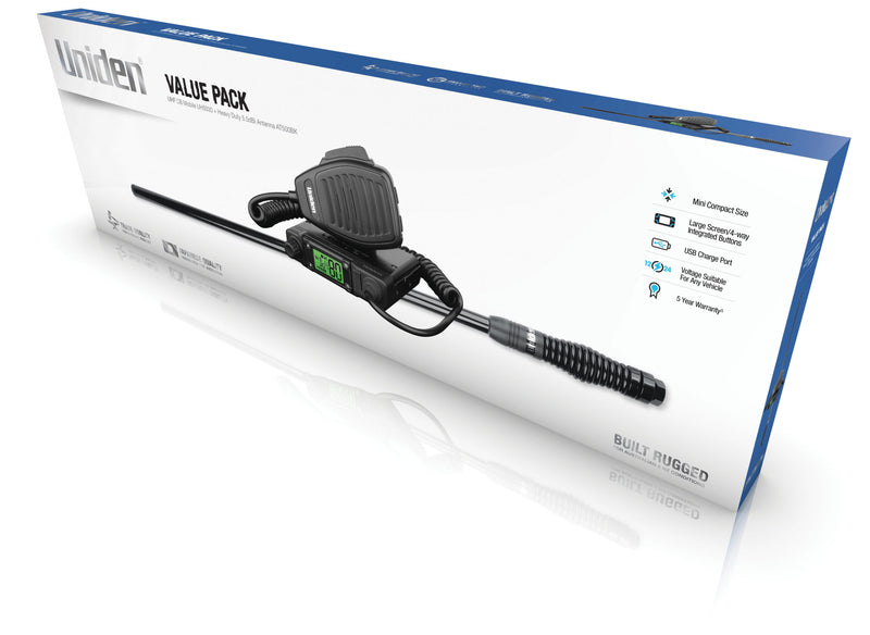 Uniden UH5030 Value Pack 12/24 UHF + At500bk5.5dbi Antenna